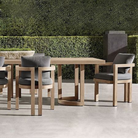 Minimalist Outdoor Aluminium Dining Table & Chair Set MCS03 More Sizes and Colours and Teak Wood are Customisable