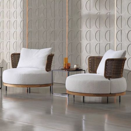 Durable AluminIum and Teak Wood Modern Outdoor Chair & Table Set 1+1+T More Sizes and Colours are Customisable