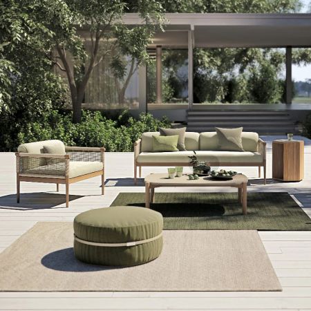 Outdoor Aluminium & PE Rope Sofa & Lounge Set 1+1+2+T More Colours Sizes and Teak Wood are Customisable