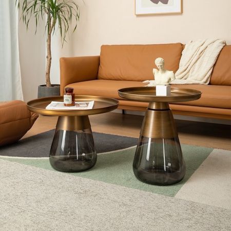 Nordic Creative Glass Bell Round Coffee Table