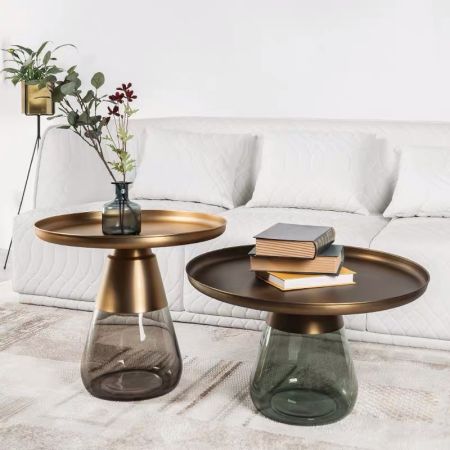 Nordic Creative Glass Bell Round Coffee Table