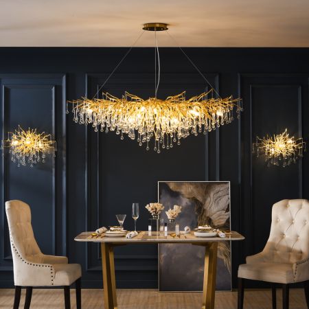 Handmade Glamorous Water Drop Glass Chandelier (6-24 Heads)