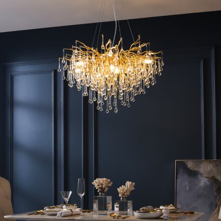 Handmade Glamorous Water Drop Glass Chandelier (6-16 Heads)