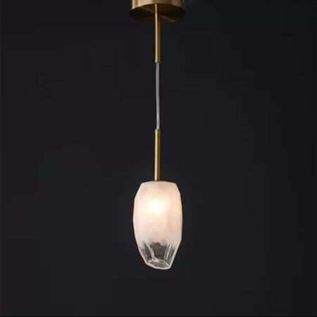 Opal Frosted Glass Tulip Bud Pendant Light in Gold (1-5 Heads)