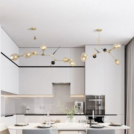 Modern Gold Linear Sputnik Chandelier (6-10 Heads)
