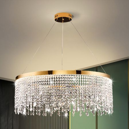 Crystal Water Curtain Chandelier with LED Strip
