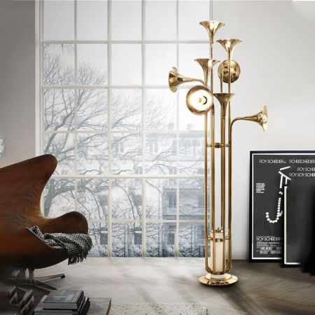 Gold Trumpt Floor Lamp (8 Heads)