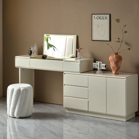 Aurelia Vanity & Dresser Set with Mirror and Chair