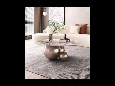 Three Metal Ball Base Sintered Stone Round Coffee Table