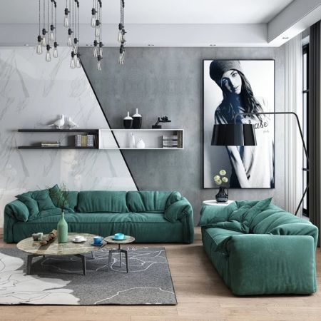Anti-Cat Scratching Leather Modern Elephant Sofa 1-4 Seater (Custom Colors & Sizes)