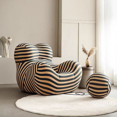 Lazy UP Sofa Chair Armchair with Ottoman Compressed Sofa Chair Lounge with Cost Saving Design