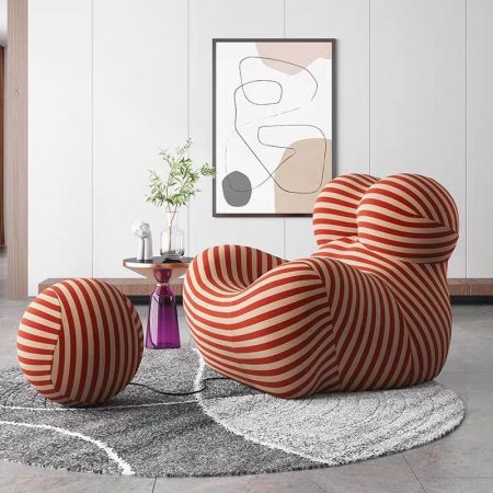 Lazy UP Sofa Chair Armchair with Ottoman Compressed Sofa Chair Lounge with Cost Saving Design