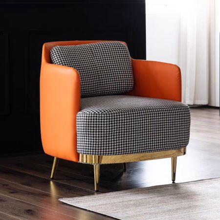 Faux Leather Single Arm Chair for Living Room