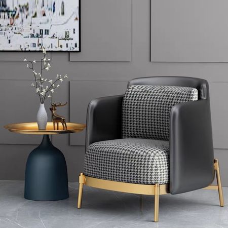 Faux Leather Single Arm Chair for Living Room