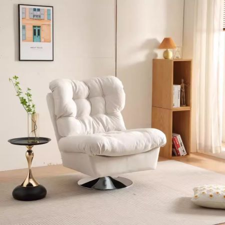 Tufted Wingback Swivel Chair Accent Chair