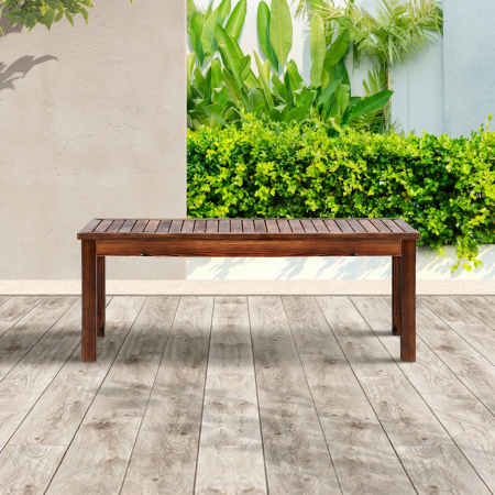 Garden Bench Wood Patio 190/150/120cm Slatted Seat Outdoor