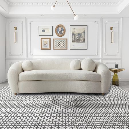 Vintage Curved Upholstered Sofa 1-3 Seater (Custom Colors & Sizes)