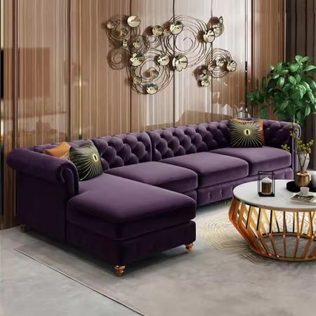 Regal Elegance Upholstered Fabric Sectional Sofa