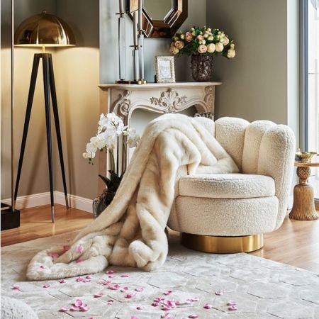 Golden Aura Upholstered Lux Scalloped Sofa Materials Sizes and Colours are Customisable