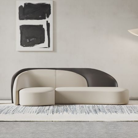 Modern Tow Colour Matching Curved Sofa 8-10 Seater (Custom Colors & Sizes)