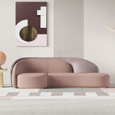 Modern Tow Colour Matching Curved Sofa 8-10 Seater (Custom Colors & Sizes)
