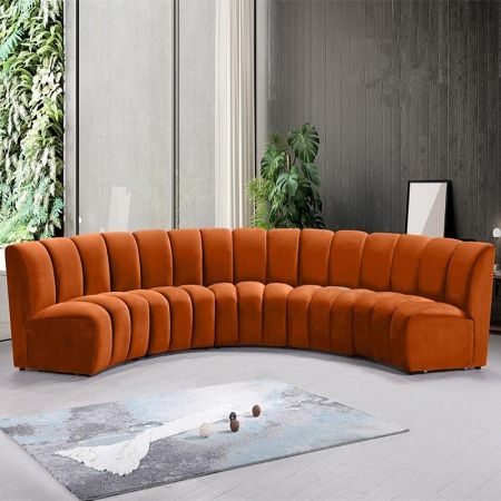 Curved Upholstered Sectional Modular Sofa 6-10 seater (Custom Colors & Sizes)