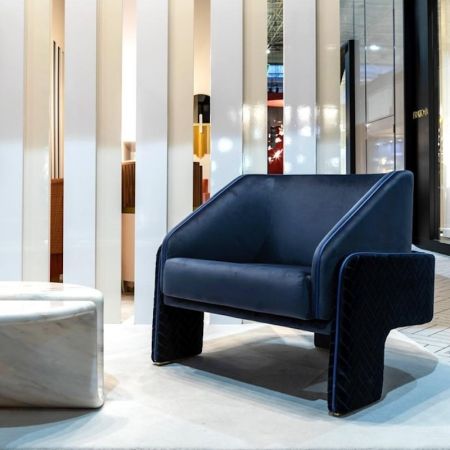 Linear Style Upholstered Accent Chair More Materials and Colours Customisable