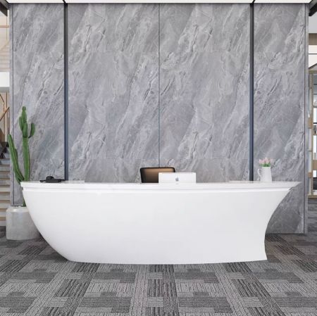 Curve Shape Modern Front/Reception Desk Model A Customisable Colours & Sizes