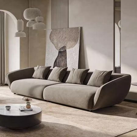 Scandinavian Modern Sectional Upholstered Sofa with Tight Back Flared Arm More Colours Materials Sizes Customisable