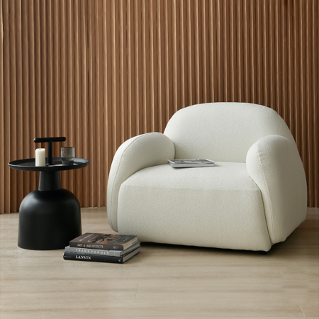 Comfortable Chubby Chair Upholstered Accent Chair Armchair More Materials and Colours Customisable