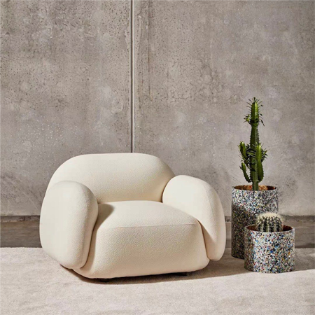 Comfortable Chubby Chair Upholstered Accent Chair Armchair More Materials and Colours Customisable