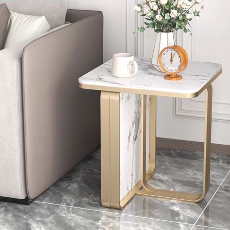 Sintered Stone Square Side Table
