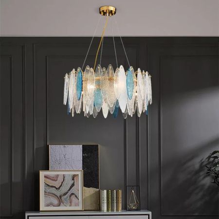 Elegant Multicolor Diamond Glass Chandelier (5-24 Heads)