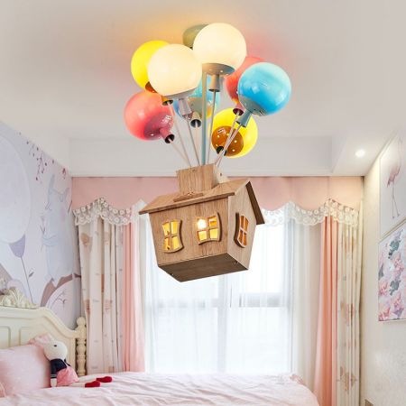 Kids Multicolor Balloon House Chandelier (6-8 Heads)