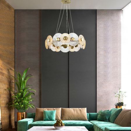 Gold Silver Coppery Circle Chandelier (4-10 Heads)