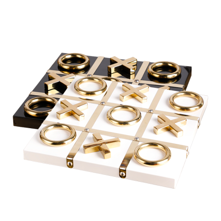 Modern Lux Metal XO Chess Table Décor