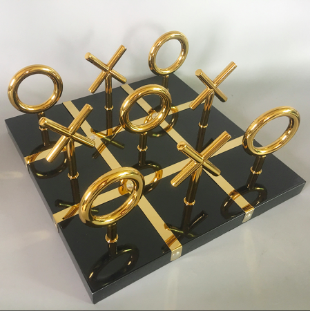 Modern Lux Metal XO Chess Table Décor