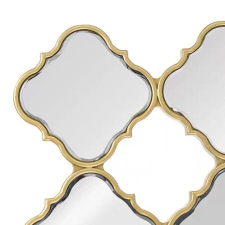 Geometric Square Gold Metal Wall Mirror