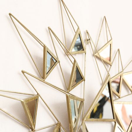 Creative Geometric Triangle Gold Metal Wall Mirror