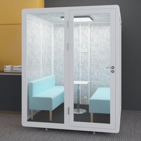 Affordable Economic Sheet Metal Frame 4 People Soundproof booth Office Pod