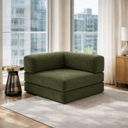 Modular Configurable Compressed Sofa – Single, Corner & Ottoman