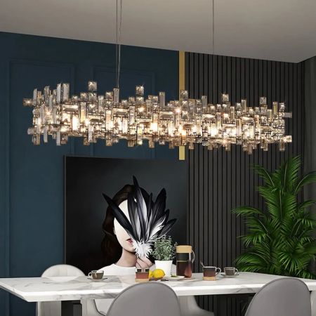 Modern Luxury Geometric Shining Crystal Chandelier 6/8/9/10/12/14/16/19 Heads Square/Rectangle