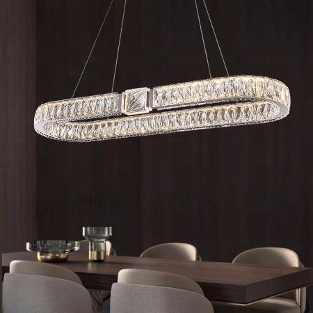 Luxury Crystal Hola Chandelier 3 Light Colours Dimmable Round/Oval