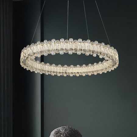 Finger Circle Crystal Chandelier 3 Light Colours Dimmable 1/2/3 Tiers