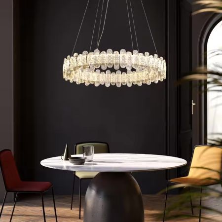 Finger Circle Crystal Chandelier 3 Light Colours Dimmable 1/2/3 Tiers
