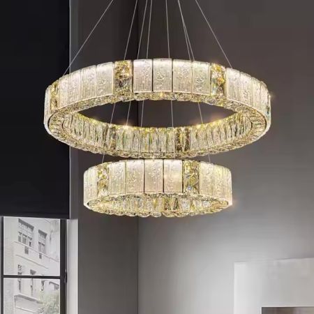 Luxury Glazed Cryatal Chandeliers 3 Light Colours Dimmable Round/Rectangle/Oval/S Shape 1/2/3 Tiers