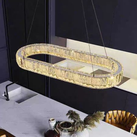 Simple Crystal Chandelier 3 Light Colours Dimmable Round/Oval/Spiral 1/2/3 Tiers