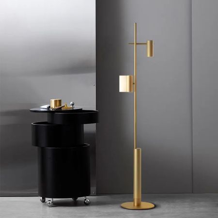 Modern Swing Arm Gold Black Floor Lamp