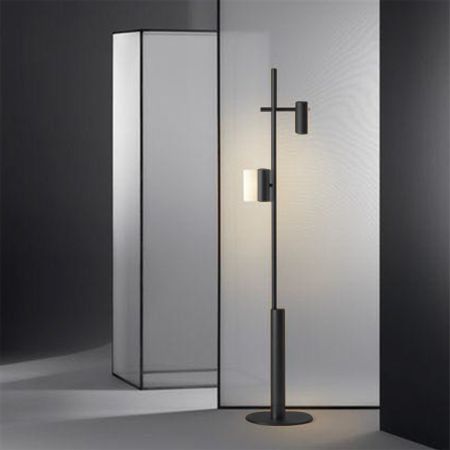 Modern Swing Arm Gold Black Floor Lamp