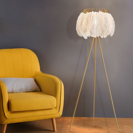 Art Deco Feather Lantern Floor Lamp